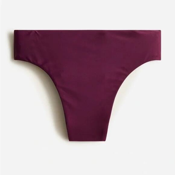 New J. Crew Burgundy Purple High Rise Bikini Swim Bathing Suit Bottom Size Small - Picture 1 of 8
